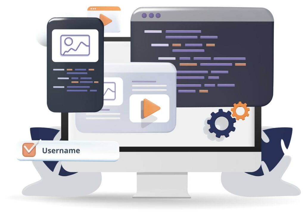 Graphic depicting web development services